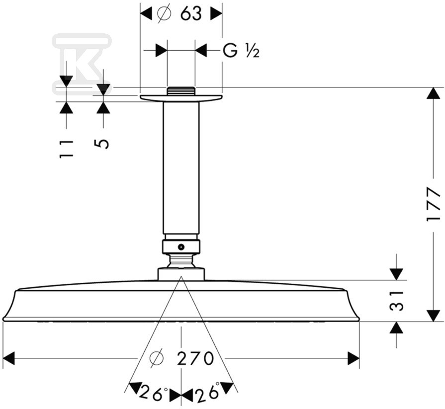 Głowica deszczowa Hansgrohe Raindance - 27405000