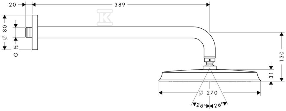 Głowica deszczowa Hansgrohe Raindance - 27424000