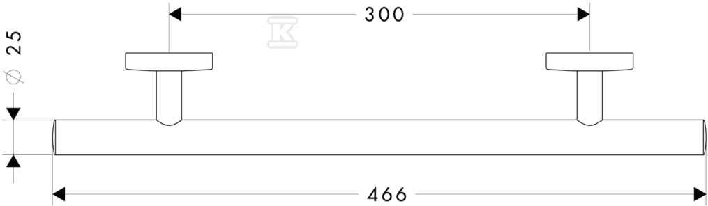 Ручка Hansgrohe 300 мм - матовий нікель - 40513820