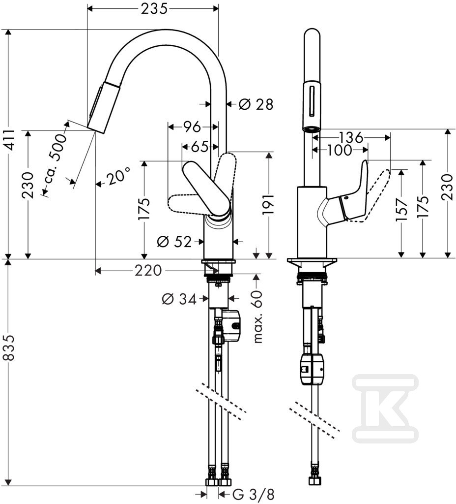 Hansgrohe Focus Baterie monocomandă de - 31815000