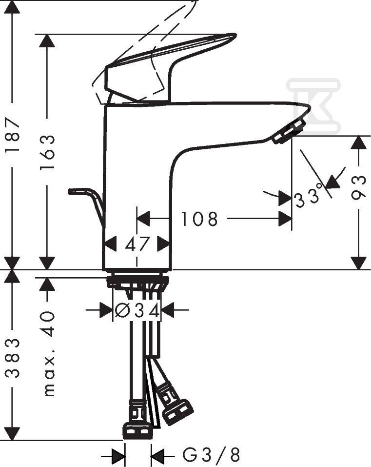 Hansgrohe Logis 100 single lever basin - 71100000