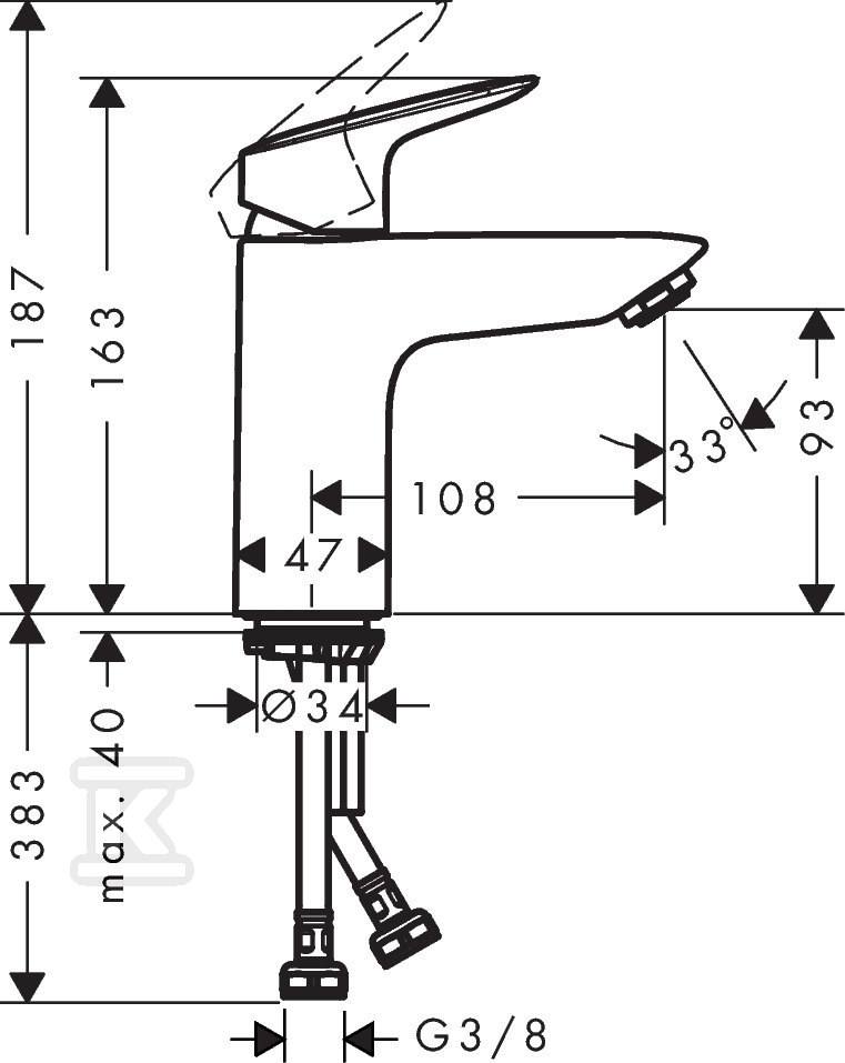 Baterie de chiuvetă Hansgrohe Logis 100 - 71107000