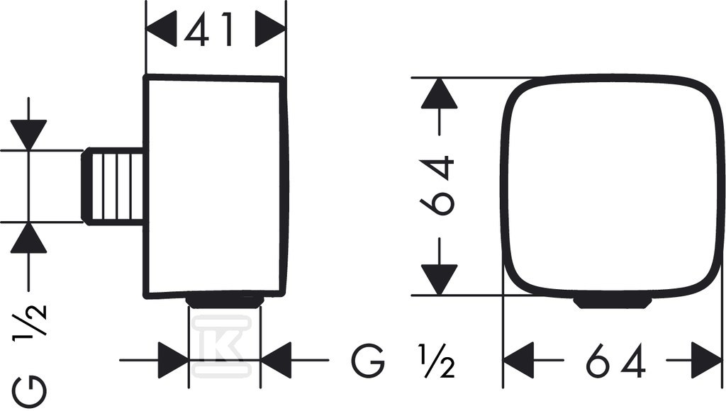 Hansgrohe Fix fit Angle Connector - 26457000