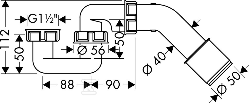 Сифон для ванни Hansgrohe DIN - хром - 56373000