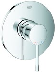 Essence Single lever mixer to operate one water outlet, chrome, flush-mounted wall mounting, 46 mm ceramic head, metal rosette, metal lever