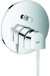 GROHE Plus Single lever mixer for operating two water exits, chrome, flush-mounted wall mounting, 46 mm ceramic head, metal rosette, metal lever