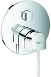 GROHE Plus Single lever mixer for three water outlets, chrome, flush-mounted wall mounting, 46 mm ceramic head, metal rosette, metal lever