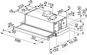 Okap szufladowy Telescopic glass FTC - 110.0439.277