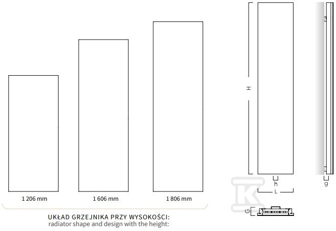 Радіатор декоративний INDIVI 40X180 - IND-40/180E34L01