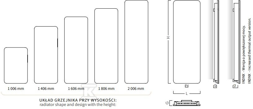 Радіатор декоративний INDIVI NEW-x - INDNX-70/180E34L04