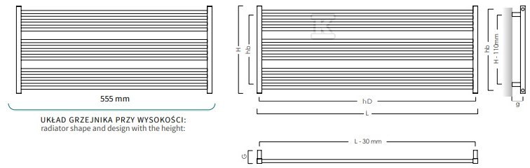 Grzejnik drabinkowy STICK LEVEL - STIL-080/60ZNC31