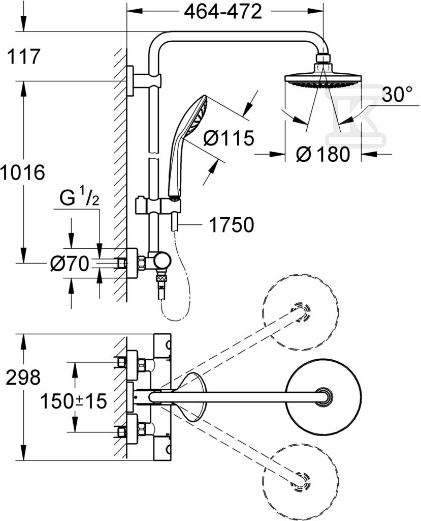 System prysznicowy Euphoria System 180 - 27296001