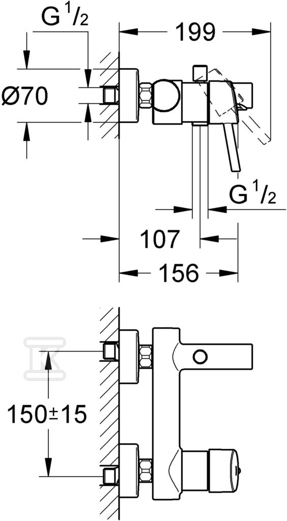 Concetto - single lever bath mixer, - 32211001