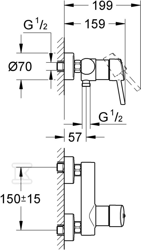 Concetto - wall mounted single lever - 32210001