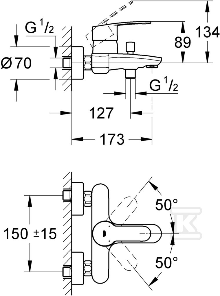 Bateria wannowa Grohe Eurostyle - 33591002