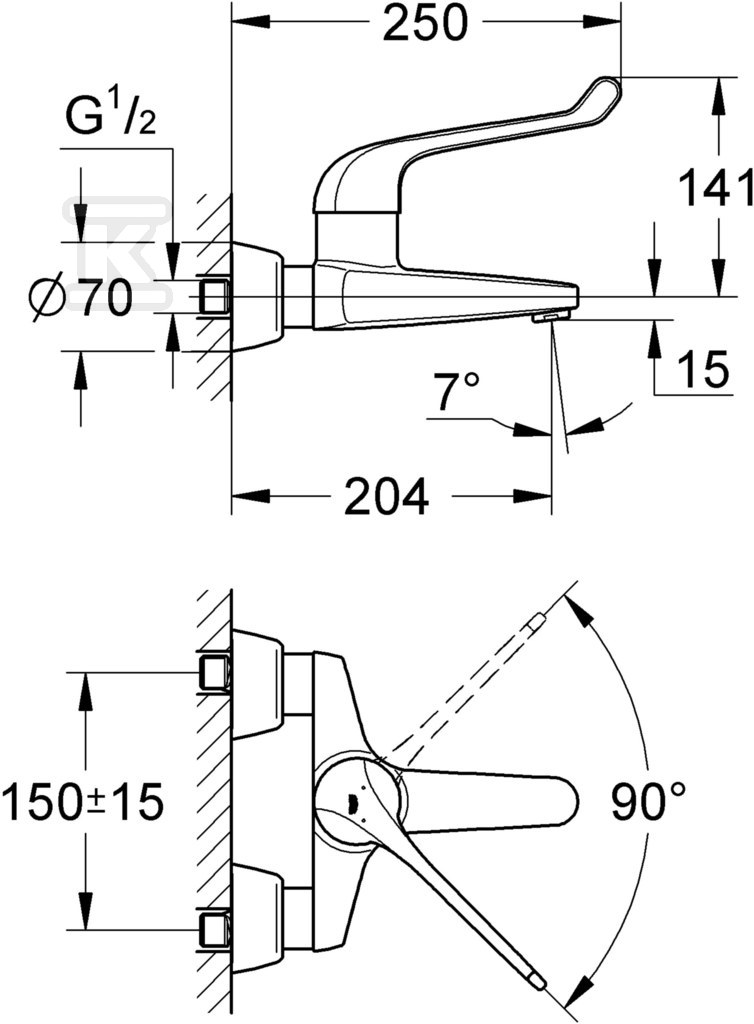 Bateria umywalkowa Grohe Euroeco - 32795000