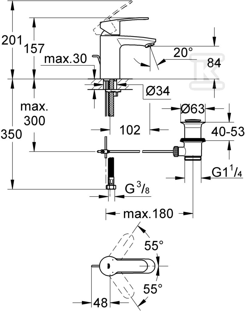 Bateria umywalkowa Eurostyle - 33552002