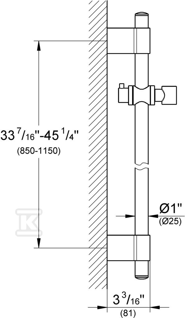 Drążek prysznicowy Rainshower 1150 mm - 27136001