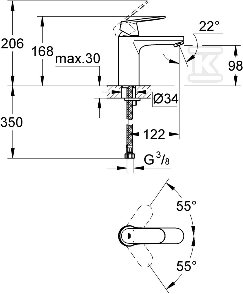 Grohe Eurosmart Cosmopolitan Chrome - 23327000