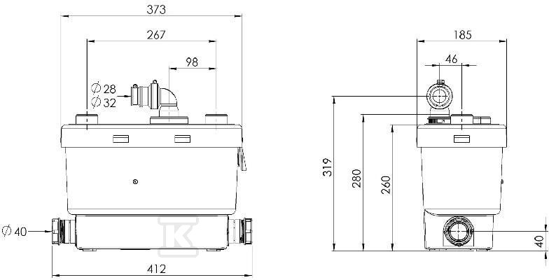 Pompa łazienkowa Sanispeed bez WC + 4 - SSPSTD