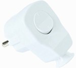 Portable single-phase plug, angled, made of plastic Awa 2P+Z 10/16A 230V white with switch *