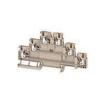 Zacisk modułowy wielorzędowy, PUSH IN, Ciemnobeżowy, 2.5 mm2, 800 V, liczba przyłączeń: 6, liczba poziomów: 3, TS 35, V-0, A3T 2.5