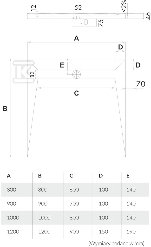 Linear drain on the short side of the - 10.004/OLKB