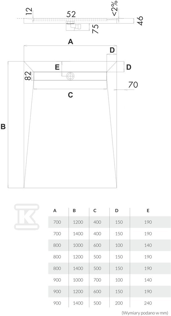 Line drain on the short side of the - 10.006/OLKB