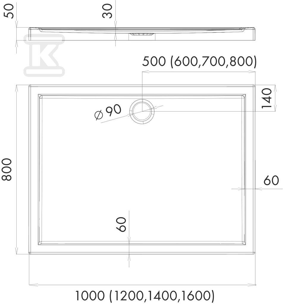 Sprchová vanička ONNLINE 80x100 cm typ - 15848386