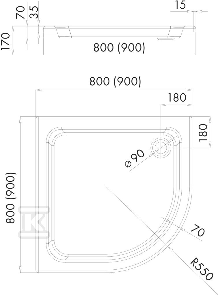 Akrylátová sprchová vanička Stabilsound - 3.0129