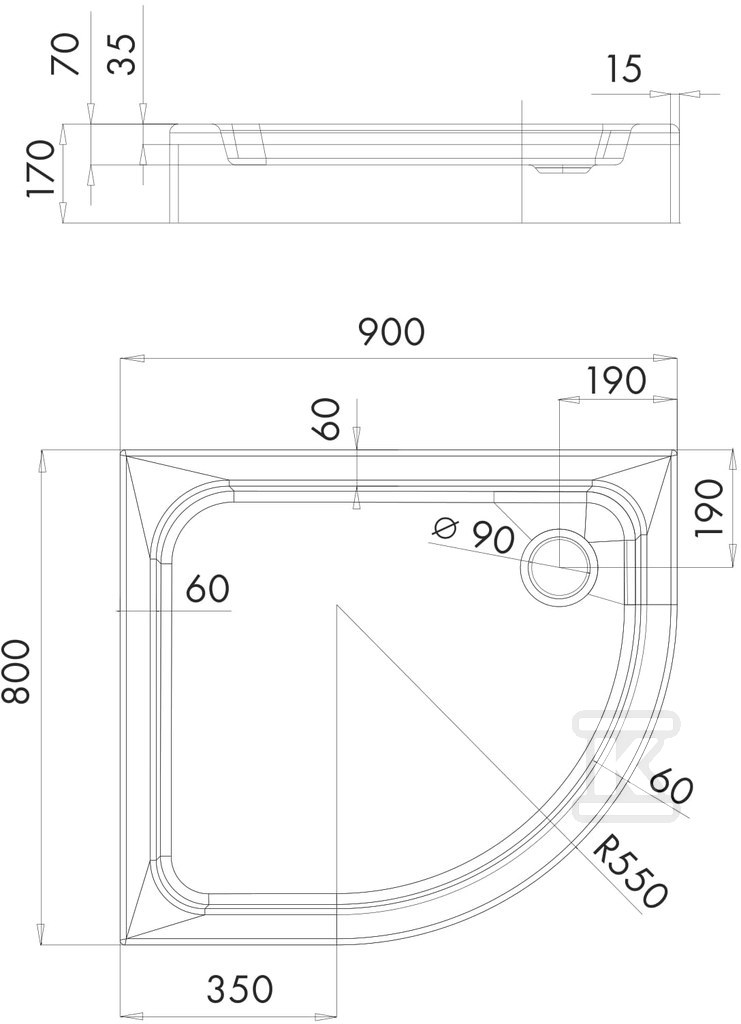 Stabilsound ® acrylic shower tray - 3.0136