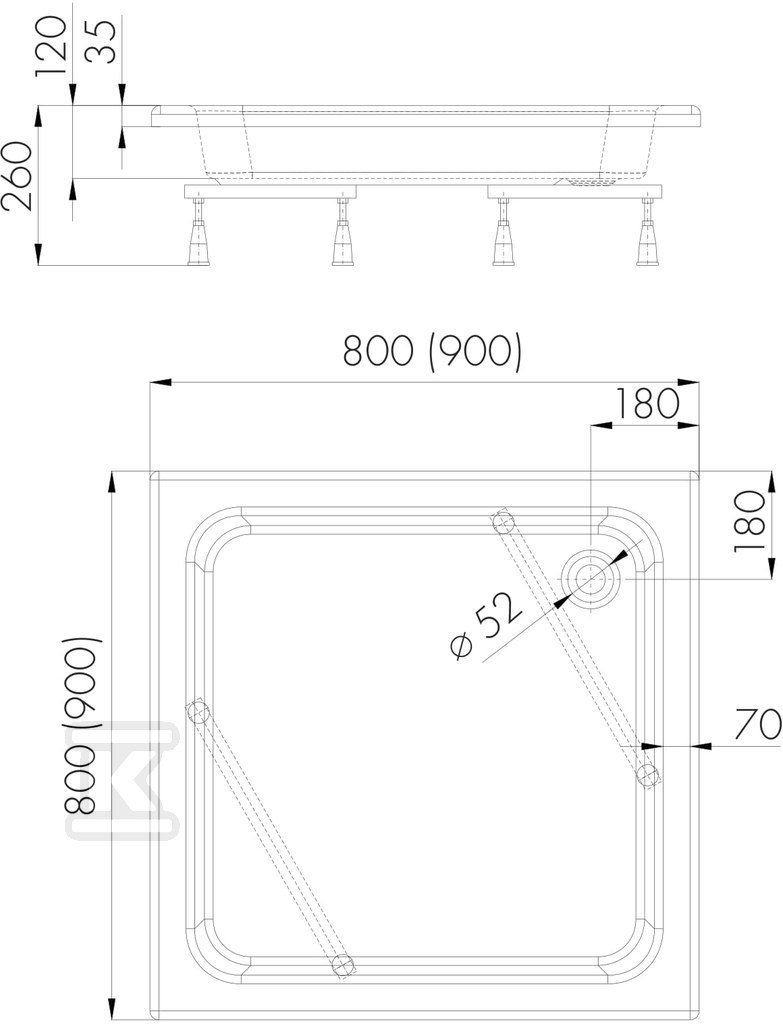 Standard-Acryl-Duschwanne Zefir - 3.212