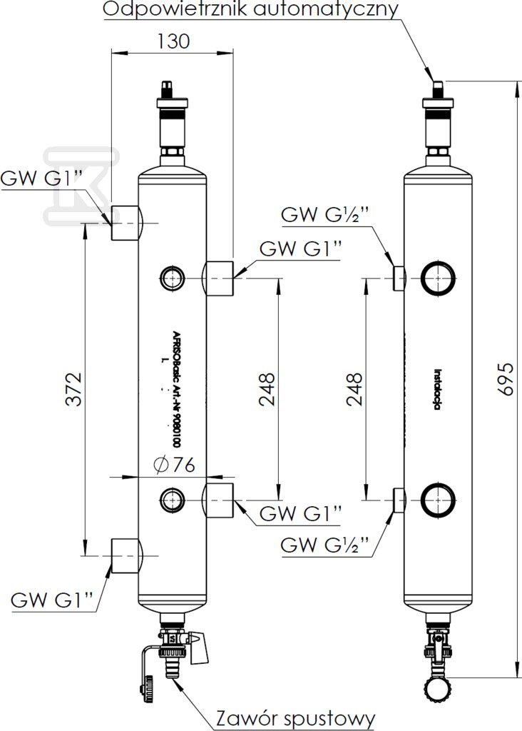 Cuplaj hidraulic BLH 801, 4xGW G1", 4x - 9080110