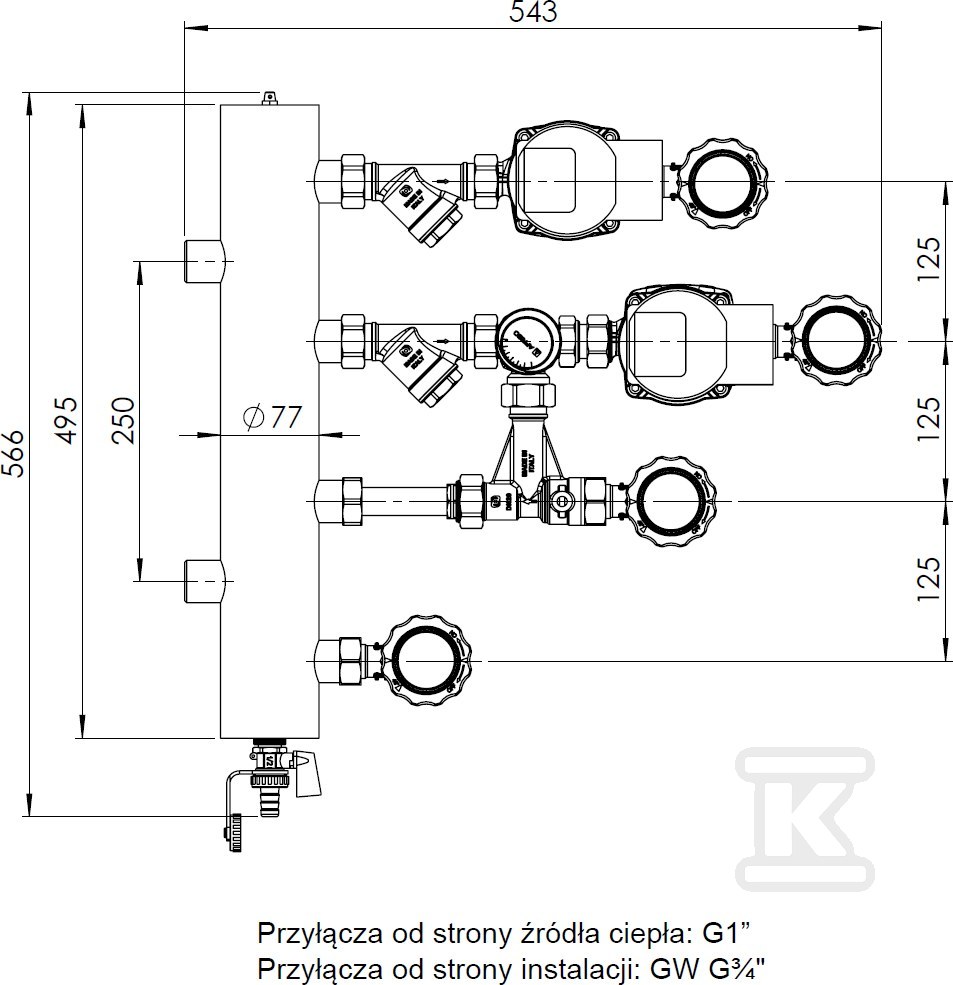 Mixing set with low loss header BPS - 9095710