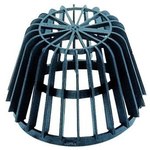 Leaf catcher S10 made of polypropylene, dn125mm, black, suitable for balcony drains 83 and 84 and extensions 85.