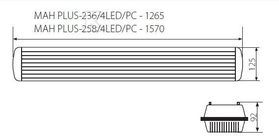 Hermetische Halterung für LED-Röhren, - 22801