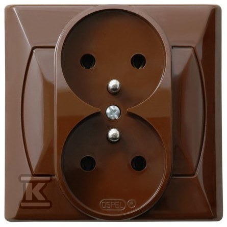 Double socket with grounding AKCENT - GP-2AZ/24