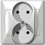 Подвійна розетка AKCENT БІЛИЙ