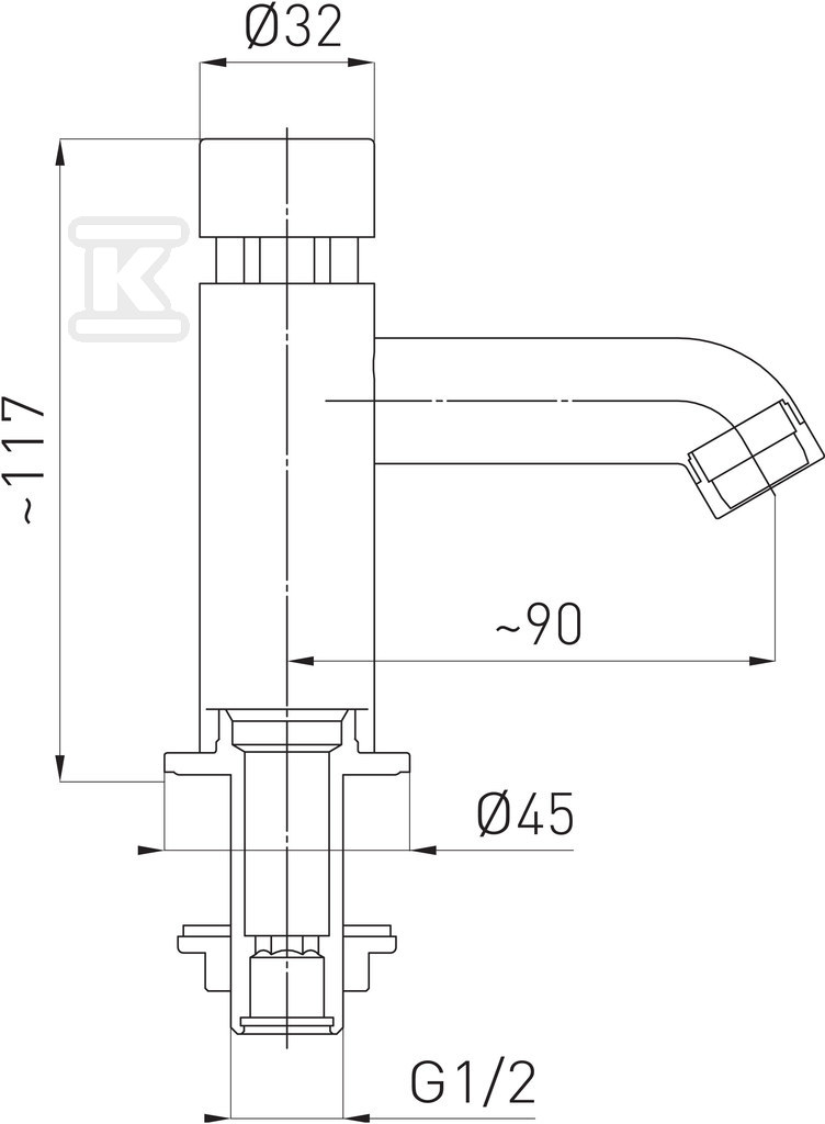 PRESSTIGE Washbasin timer, chrome - Z201