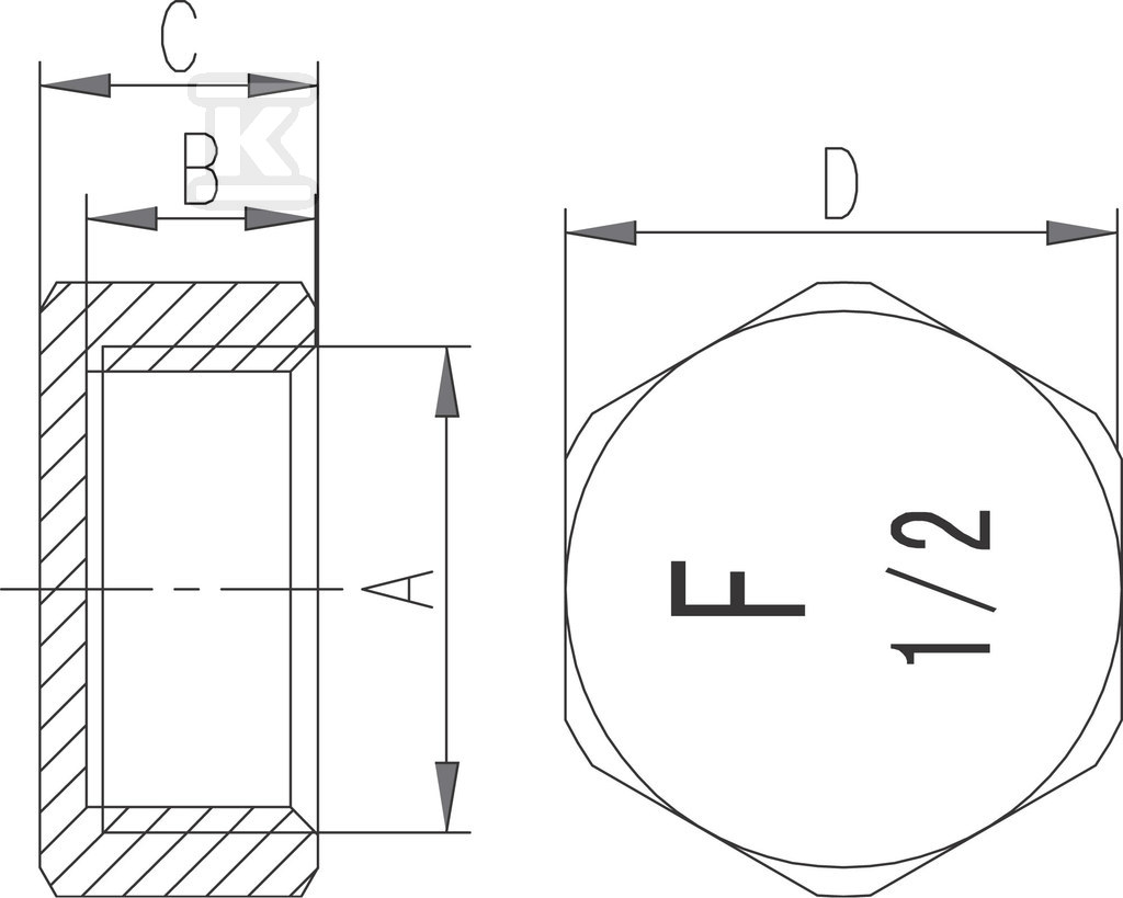 Zaślepka 1/2" mosiężna żółta - ZAS2Z
