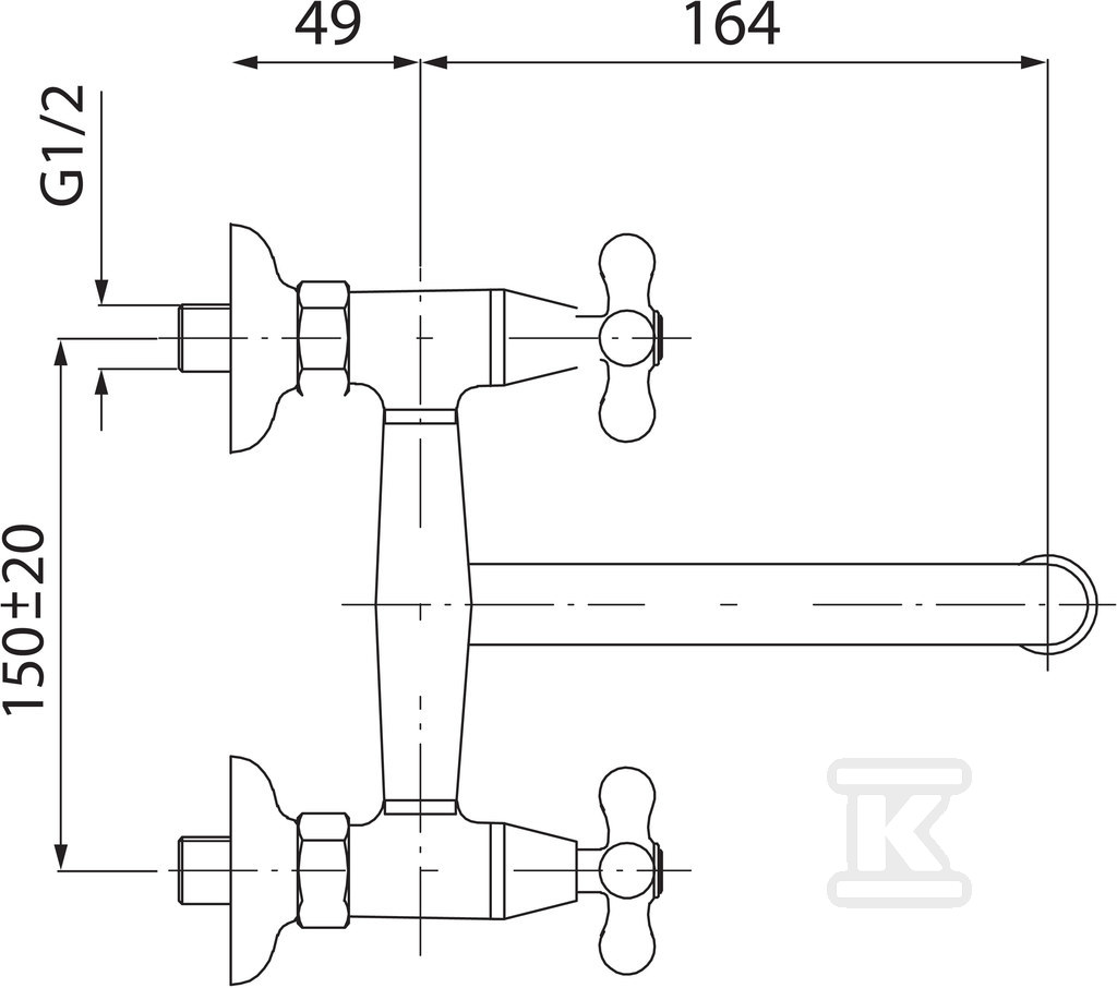 RETRO NEW wall-mounted washbasin mixer, - XD3