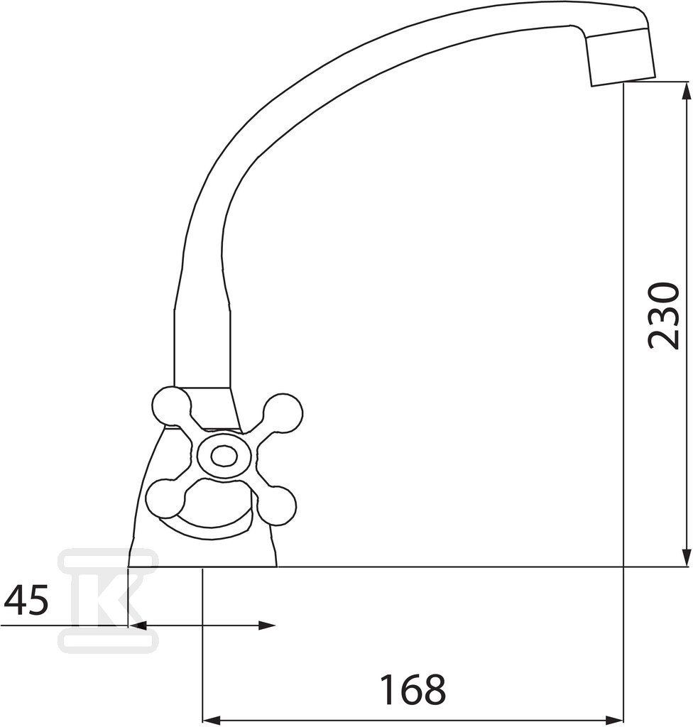 RETRO NEW standing sink mixer, chrome - XD4