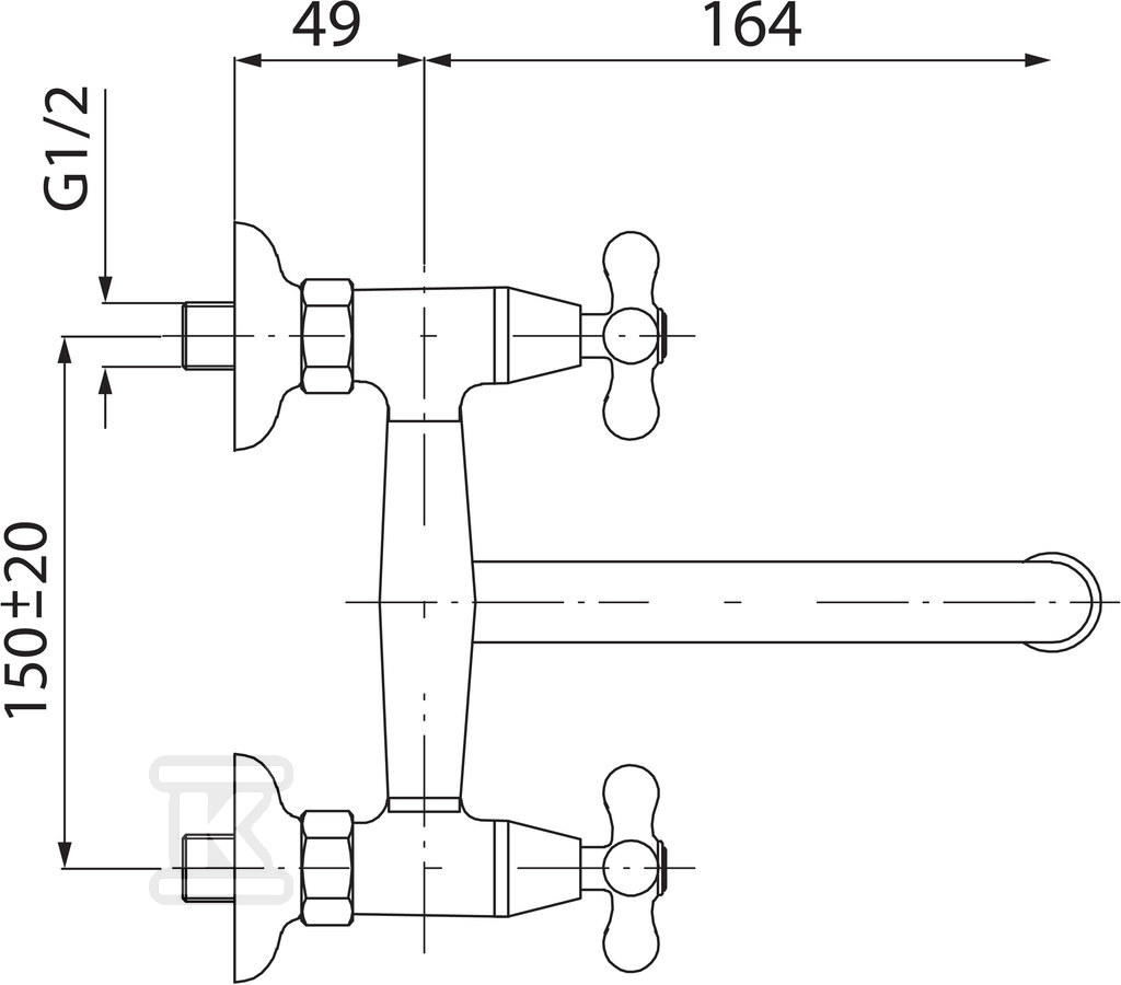 RETRO NEW wall-mounted sink mixer, - XD5