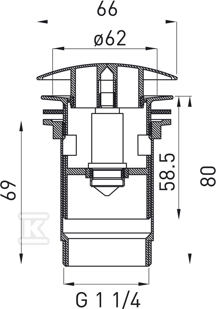 ROTONDO drain valve for wash basins - S285NC