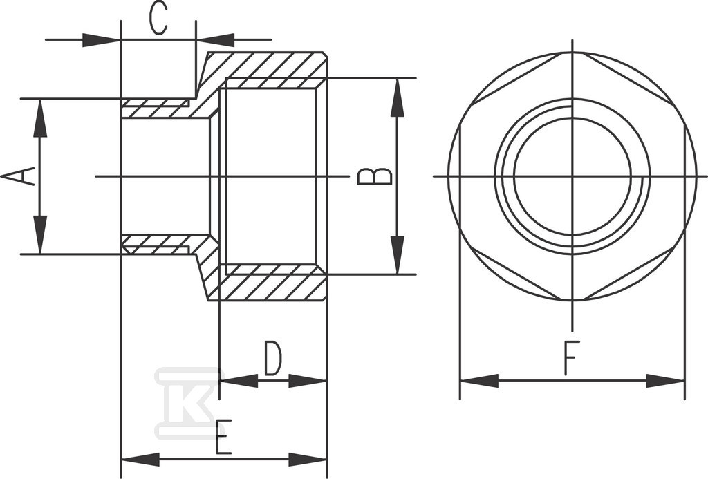 Redukcja 3/8"x1/4" nakrętno-wkrętna - RN01Z