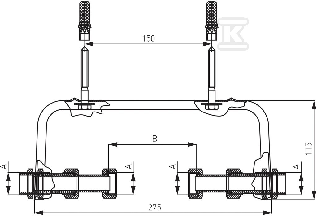 Konsola wodomierza DN15 z uszczelkami, - KSD15