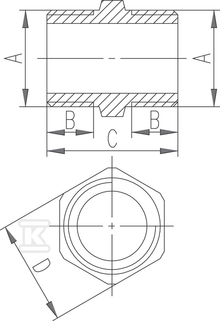 Nypel mosiężny 3/8" żółty - N02Z