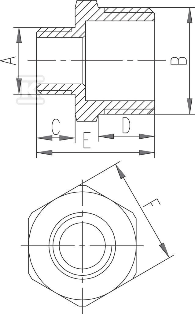 Nypel redukcyjny mosiężny 1/2"x1/4" - N09Z