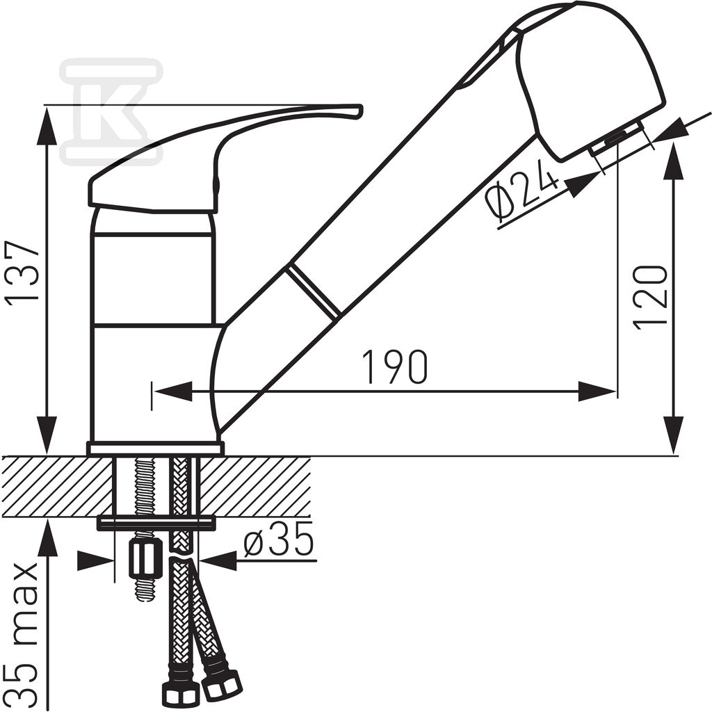 VASTO standing sink mixer with pull-out - BVA8