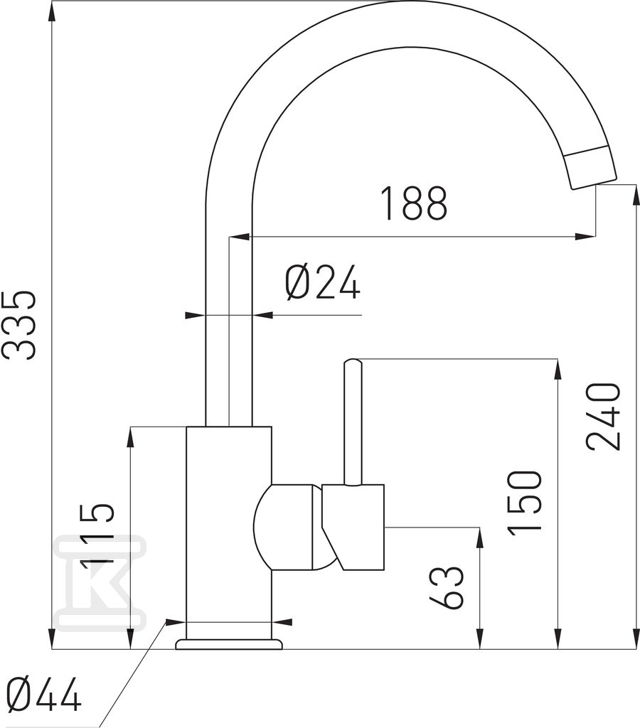 Bateria zlewozmywakowa Lugio stojąca, - BLG4